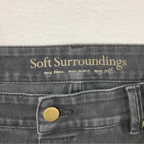 Soft Surroundings Dark Gray Stretch Slim Pull-on Jeans size Large - Picture 2 of 10
